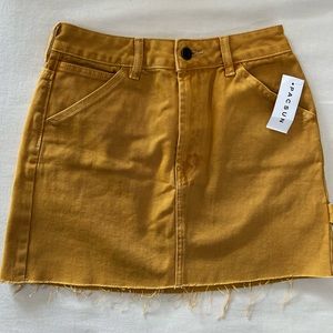 PACSUN Gold Denim Jean Skirt
